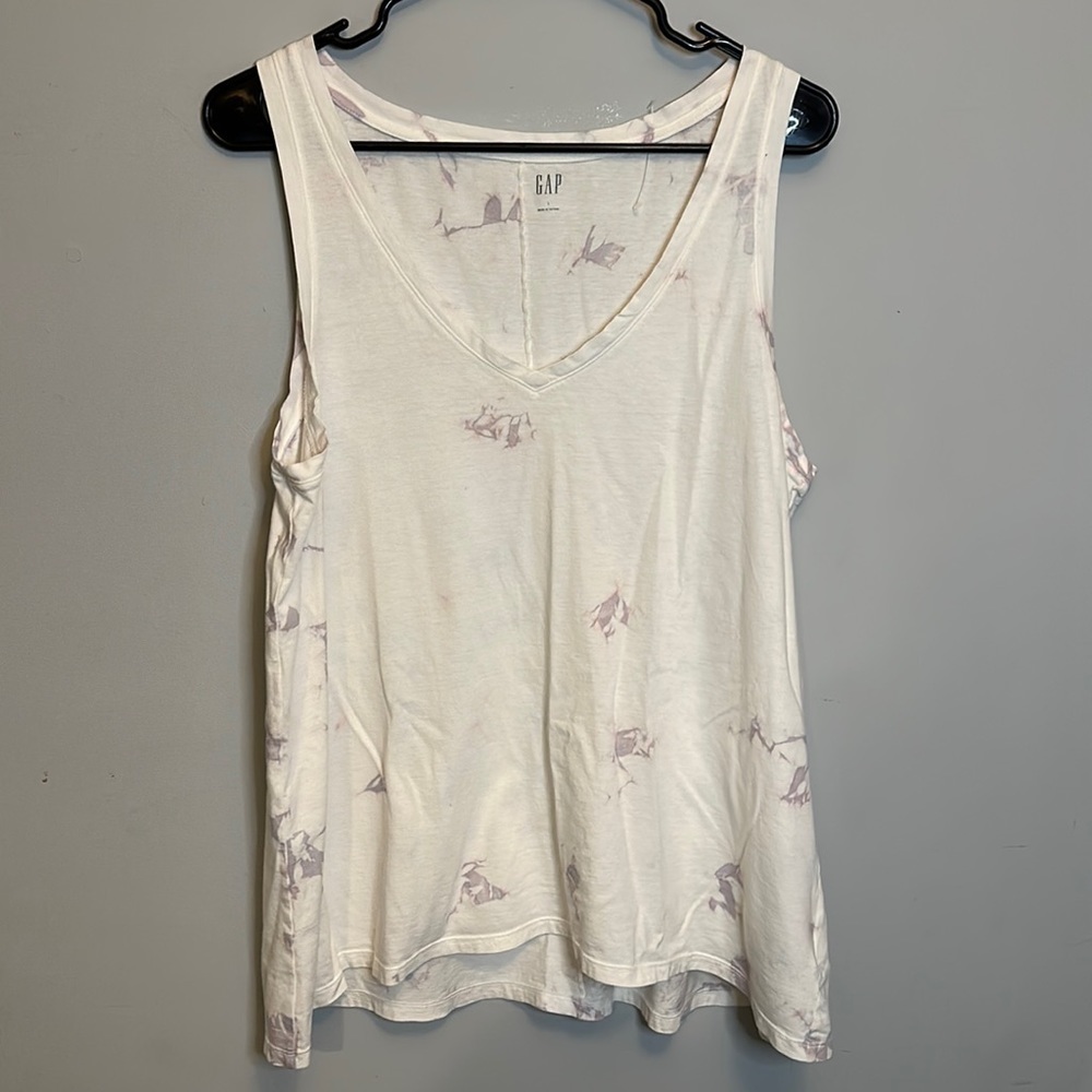 Gap Women’s V-Neck Tank Purple Tie-Dye / Marble Size Large